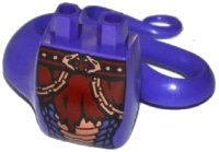 LEGO part Lower Body with Tail and Dark Red Tattered Loincloth and Copper Scales, Chains and Snake Heads Pattern 98140pb08