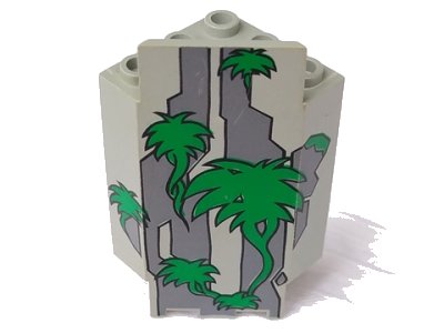 LEGO onderdeel Panel 3 x 3 x 6 Corner Wall with Green Vines Pattern (2345pb01)