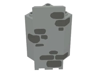 LEGO onderdeel Panel 3 x 3 x 6 Corner Wall with Dark Gray Stones Pattern (2345pb05)