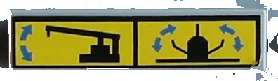 LEGO onderdeel Tile 1 x 4 with Arm Up/Down & Cargo Doors Open/Close Pattern (Sticker) - Set 8480 (2431pb0017)