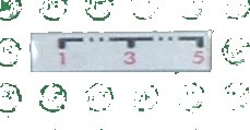 LEGO onderdeel Tile 1 x 4 with '1-3-5' Gearbox Pattern (Sticker) - Set 8448 (2431pb0044)