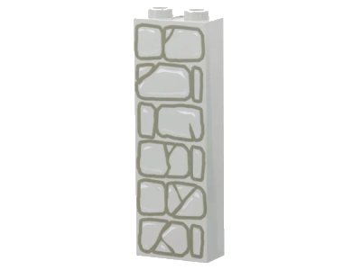 LEGO onderdeel Brick 1 x 2 x 5 with Dark Gray Stone Outlines Pattern (2454pb001)