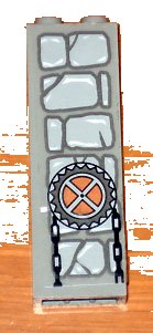 LEGO part Mattone 1 x 2 x 5 with Stone and Chain and Sprocket Pattern (Sticker) - Set 1382 2454pb021