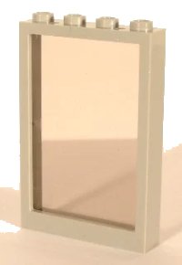 LEGO part Window 1 x 4 x 5 with Trans-Brown Glass (2493 / 2494) 2493c03