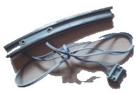 LEGO part Train Track 12V Conducting Rail Curved with Connection Wire and Long Connector 2731b