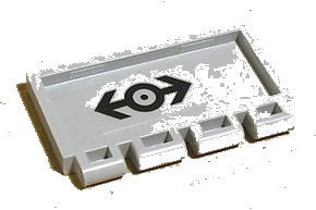 LEGO onderdeel Hinge Train Gate 2 x 4 with Train Logo Black Medium Pattern (Sticker) - Set 4549 (2873pb10)