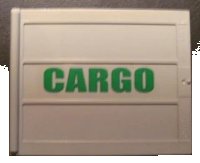 LEGO part Door Sliding - Type 2 with Green 'CARGO' Pattern Right Side (Sticker) - Set 4512 2874pb02R