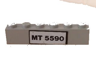 LEGO onderdeel Brick 1 x 6 with Black 'MT 5590' Pattern (Sticker) - Set 5590 (3009pb066)