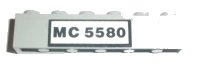 LEGO part Brick 1 x 6 with Black 'MC 5580' Pattern (Sticker) - Set 5580 3009pb078