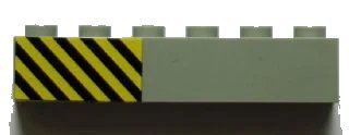 LEGO onderdeel Brick 1 x 6 with Black and Yellow Danger Stripes Pattern Left (Sticker) - Set 7823 (3009pb193L)