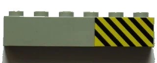 LEGO onderdeel Brick 1 x 6 with Black and Yellow Danger Stripes Pattern Right (Sticker) - Set 7823 (3009pb193R)