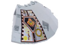 LEGO part Panel 14 x 14 x 2 2/3 Quarter Saucer Top with UFO Pattern Left 30116pb01