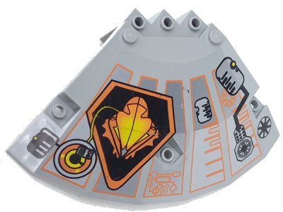 LEGO onderdeel Panel 10 x 10 x 2 1/3 Quarter Saucer Top with UFO Pattern Left (30117pb01)