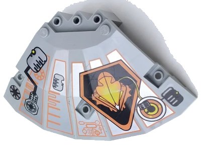 LEGO onderdeel Panel 10 x 10 x 2 1/3 Quarter Saucer Top with UFO Pattern Right (30117pb05)