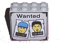 LEGO part Brick 2 x 4 x 3 with Wanted Posters Pattern 30144pb001