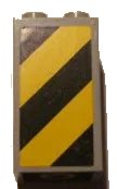 LEGO onderdeel Brick 2 x 2 x 3 with Black and Yellow Danger Stripes Pattern Left (Sticker) - Set 4514 (30145pb006L)