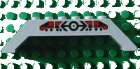 LEGO onderdeel Slope 45 10 x 2 x 2 Double with Train Logo Black and Train Pattern on Both Sides (Stickers) - Set 4556 30180pb04