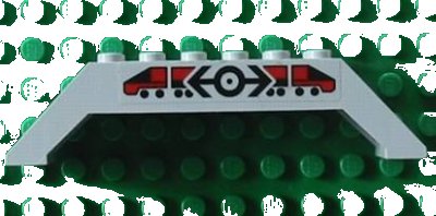 LEGO onderdeel Slope 45 10 x 2 x 2 Double with Train Logo Black and Train Pattern on Both Sides (Stickers) - Set 4556 (30180pb04)