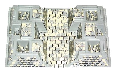 LEGO part Baseplate, Raised 32 x 48 x 6 with 4 Corner Pits with Tan and Gray Rock Pattern (30271px4)