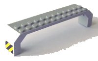 LEGO part Arch 2 x 14 x 2 1/3 with Black and Yellow Stripes on Ends Pattern (Stickers) - Set 6456 30296pb01