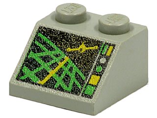 LEGO onderdeel Slope 45 2 x 2 with Horizon Indicator Screen Pattern (Space Police II) (3039pc3)