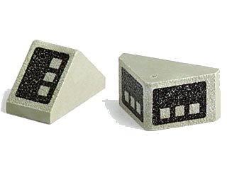 LEGO part Slope 45 2 x 1 Double with Double 3 Button Black Pattern (3044p37)