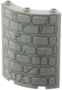 LEGO part Cylinder Quarter 4 x 4 x 6 with Stone Wall Pattern 30562px1