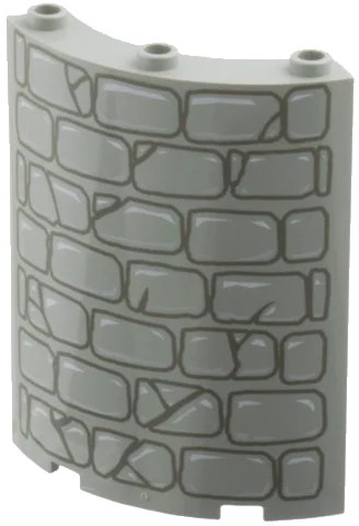 LEGO onderdeel Cylinder Quarter 4 x 4 x 6 with Stone Wall Pattern (30562px1)