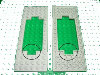 LEGO part Plate, Modified 6 x 16 with Motor Cutout Narrow (3058a)
