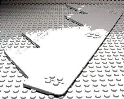 LEGO onderdeel Baseplate, Road 32 x 14 Jagged Edge with Dividing Line Pattern (30606px1)