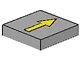 LEGO part Tile 2 x 2 with Arrow Thin Yellow with Black Border Pattern 3068p08
