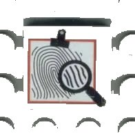 LEGO part Tile 2 x 2 with Groove with Magnifying Glass and Fingerprint Pattern 3068px18