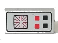 LEGO onderdeel Tile 1 x 2 with Red and Black Buttons Computer Pattern 3069p25
