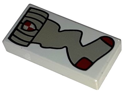 LEGO onderdeel Tile 1 x 2 with HP Dark Gray Sock with Gryffindor Crest and Dark Red Heel and Toe Pattern (3069pb0007)