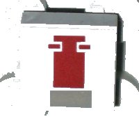 LEGO part Baldosa 1 x 1 con Patrón de Frente de Mini Snowspeeder con Rectángulos Gris Oscuro y Rojo 3070ps1