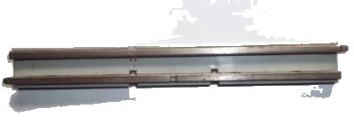 LEGO onderdeel Train, Track 12V Conducting Rail Straight for 12v Signal with Rail Interruption in the Middle, no Pattern (3242a)