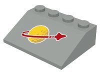 LEGO onderdeel Slope 33 3 x 4 with Classic Space Logo Pattern 3297p90