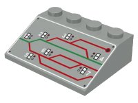 LEGO part Slope 33 3 x 4 with Train Railyard Switching Pattern 3297px22