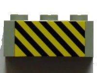 LEGO part Brick 1 x 3 with Black and Yellow Danger Stripes Pattern (Sticker) - Set 7823 3622pb063