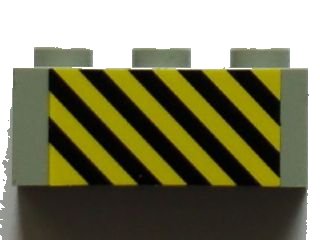 LEGO onderdeel Brick 1 x 3 with Black and Yellow Danger Stripes Pattern (Sticker) - Set 7823 (3622pb063)