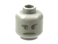 LEGO part Minifigure, Head Alien with Ghostly Gray Face, Eyebrows, Pupils Pattern (HP Peeves) 3626px99