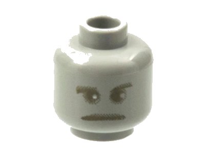 LEGO onderdeel Minifigure, Head Alien with Ghostly Gray Face, Eyebrows, Pupils Pattern (HP Peeves) (3626px99)