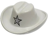 LEGO part Minifigure, Headgear Hat, Cowboy with Silver Star Pattern 3629px2