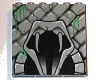 LEGO part Brick 1 x 6 x 5 with Stone and Open Mouth Snake Pattern (4730) 3754pb03