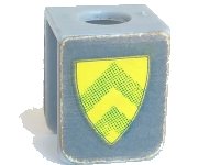 LEGO part Minifigure Vest with Shield with Yellow and Green Stripes Pattern (Stickers) - Sets 375-2 / 6075-2 3840pb05
