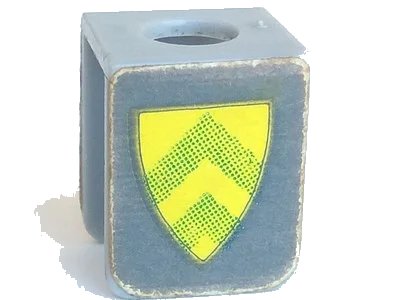 LEGO onderdeel Minifigure Vest with Shield with Yellow and Green Stripes Pattern (Stickers) - Sets 375-2 / 6075-2 (3840pb05)