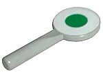 LEGO part Minifigure, Utensil Signal Paddle with White Circle and Green Dot Pattern (Sticker) - Sets 7710 / 7715 / 7740 / 7745 / 7822 / 7824 3900pb03