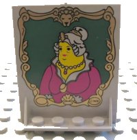 LEGO part Door 2 x 5 x 5 Swivel, Bracket Base with HP The Fat Lady Portrait Pattern 40249px2