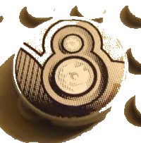 LEGO part Tile, Round 2 x 2 with Fancy Headlights Pattern (Sticker) - Set 8371 4150pb023