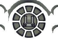 LEGO part Tile, Round 2 x 2 with SW Radial Machinery Pattern 4150px19